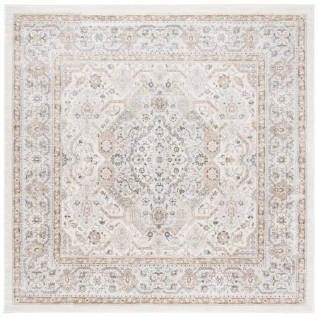 Safavieh 4 x 4 ft. Isabella Contemporary Square Power Loomed Rug Cream & Beige ISA916B-4SQ